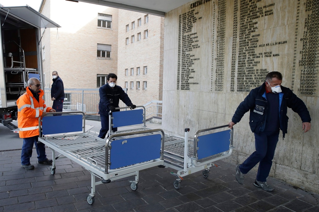 New beds arriving last month at a hospital in Codogno, near Lodi in Northern Italy.Credit...